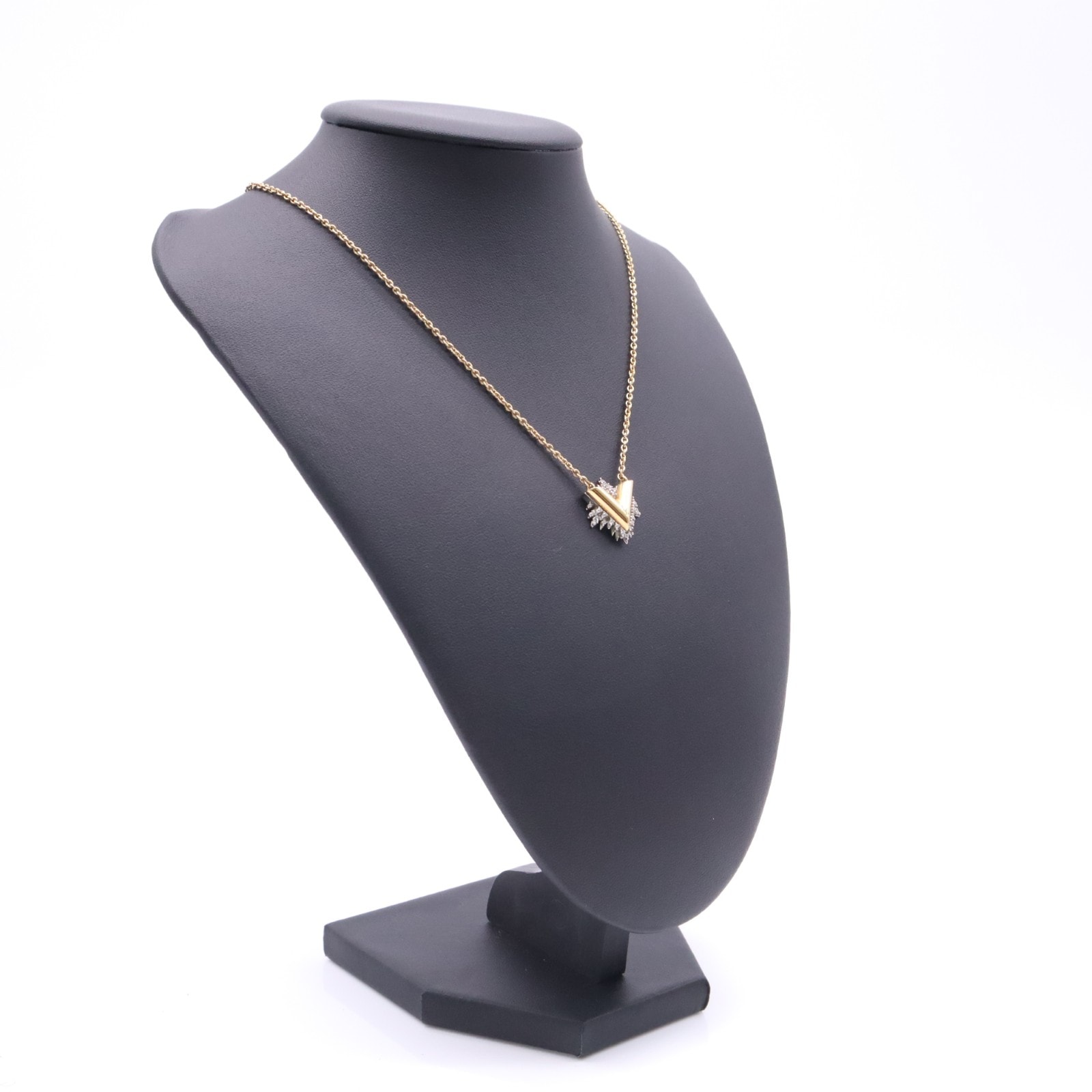 美品 LOUIS VUITTON ルイ・ヴィトン コリエ グローリー V ネックレス M00366 ネックレス ゴールド シルバー GP メタル ストラス レディース