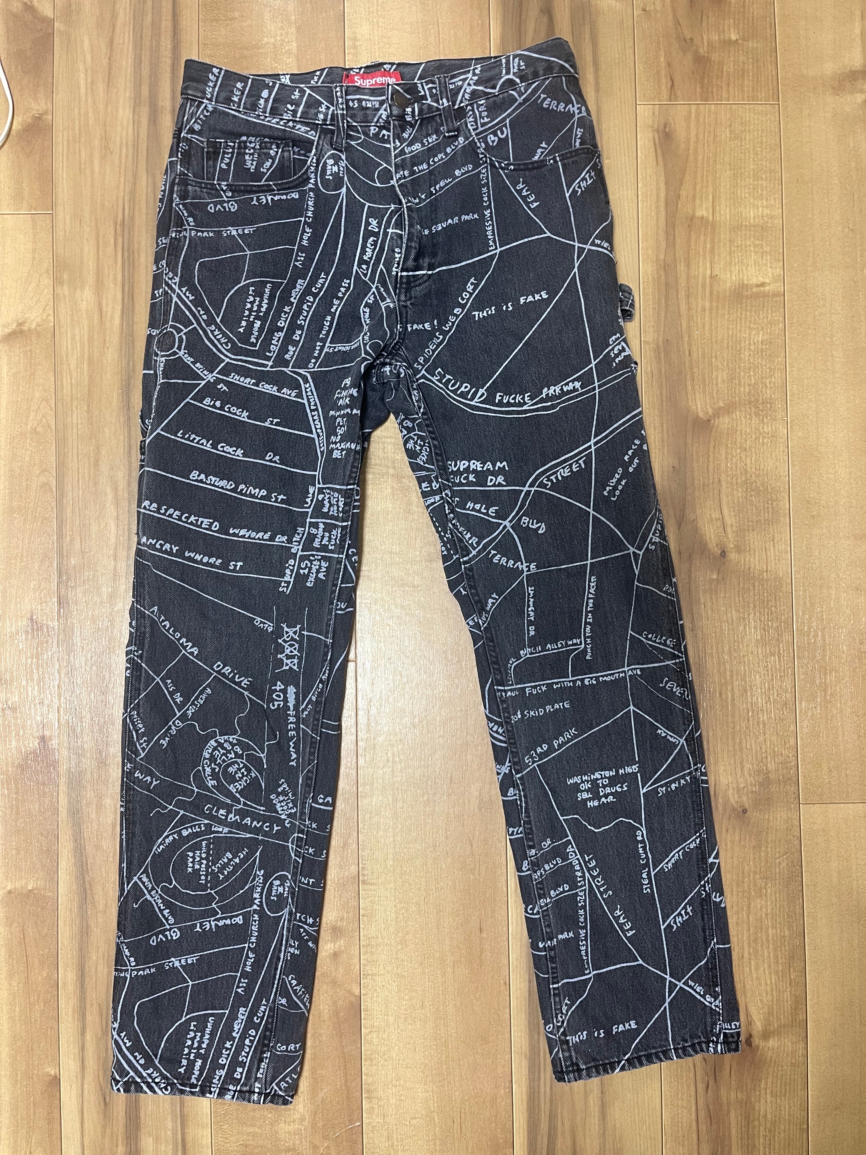 Supreme Gonz Map Denim Pant "Black"