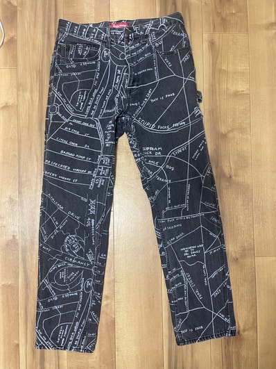 Supreme Gonz Map Denim Pant "Black"