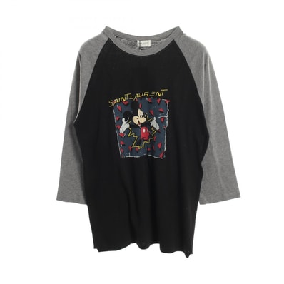 サンローランパリ SAINT LAURENT PARIS SAINT LAURENT PARIS × Disney ミッキーマウス 長袖Tシャツ 衣料品 トップス コットン レディース ブラック系 / グレー系 / マルチカラー 【中古】