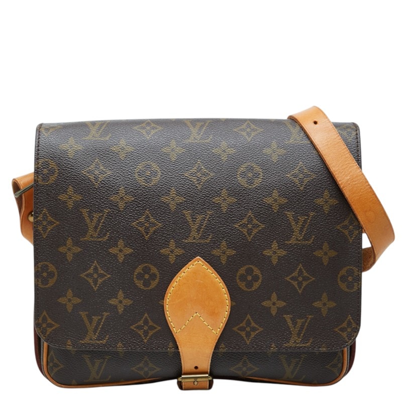 ルイ ヴィトン モノグラム カルトシエールGM 斜め掛け ショルダーバッグ M51252 ブラウン PVC レザー レディース LOUIS VUITTON 中古