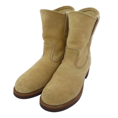 RED WING レッドウィング ブーツ 8288 PT91 PECOS スチールトゥ ペコス タン ラフアウト スエード ブーツ ライトブラウン系 ベージュ系 US7E【中古】