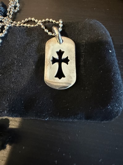 Chrome Hearts Dog Tag S Cut Out Cross "Silver"