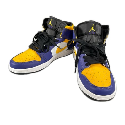 未使用品 NIKE ナイキ エアジョーダン1ミッド DQ8426-517-25-A スニーカー レザー/ラバー パープル ユニセックス 25 40 7 "レイカーズ"【古着】【中古】