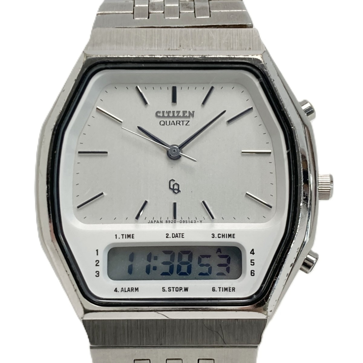 CITIZEN シチズン デジアナ 4-099915 Y ホワイト クォーツ メンズ 腕時計