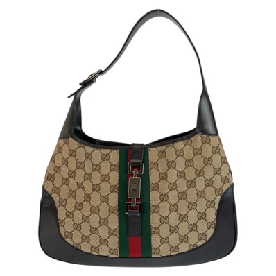 美品 GUCCI グッチ ジャッキー シェリーライン ベージュ ブラウン GGキャンバス レザー/ ハンドバッグ ショルダーバッグ 601662 【中古】