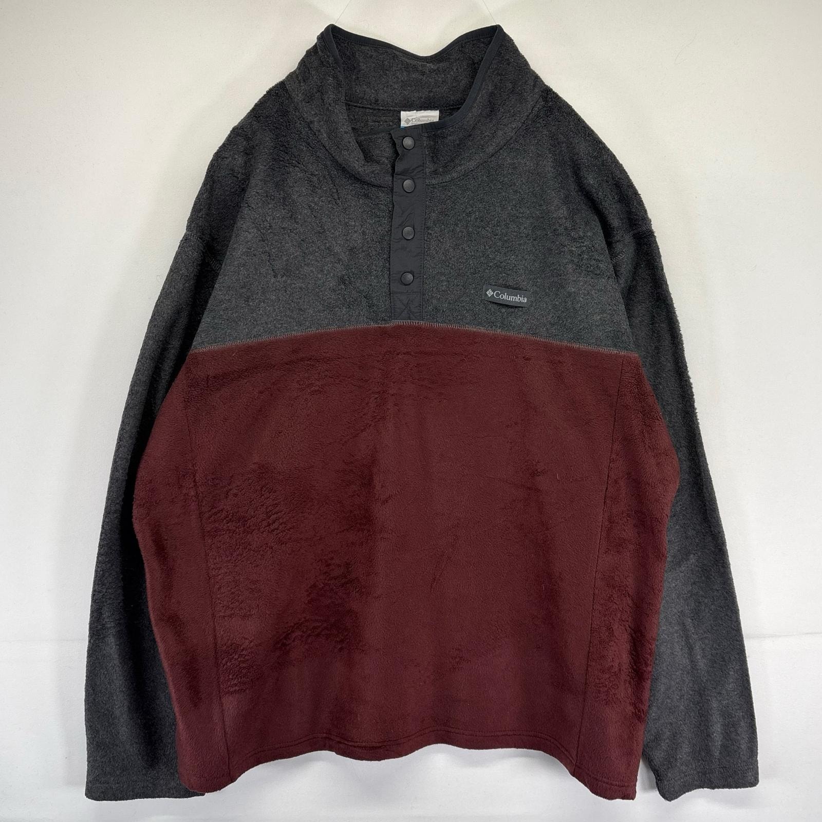 古着 コロンビア Columbia フリーストレーナー スナップT ワンポイントロゴ ツートンカラー プルオーバー  2XL  ブラウン系 メンズ