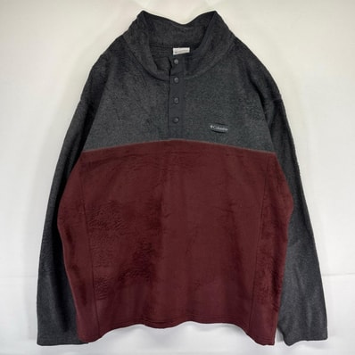 古着 コロンビア Columbia フリーストレーナー スナップT ワンポイントロゴ ツートンカラー プルオーバー 2XL ブラウン系 メンズ