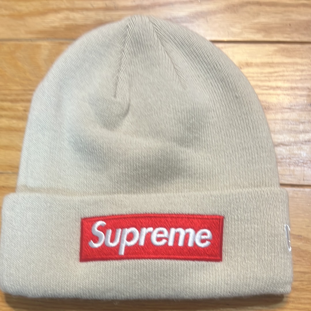 Supreme New Era Box Logo Beanie "Stone" (24FW)