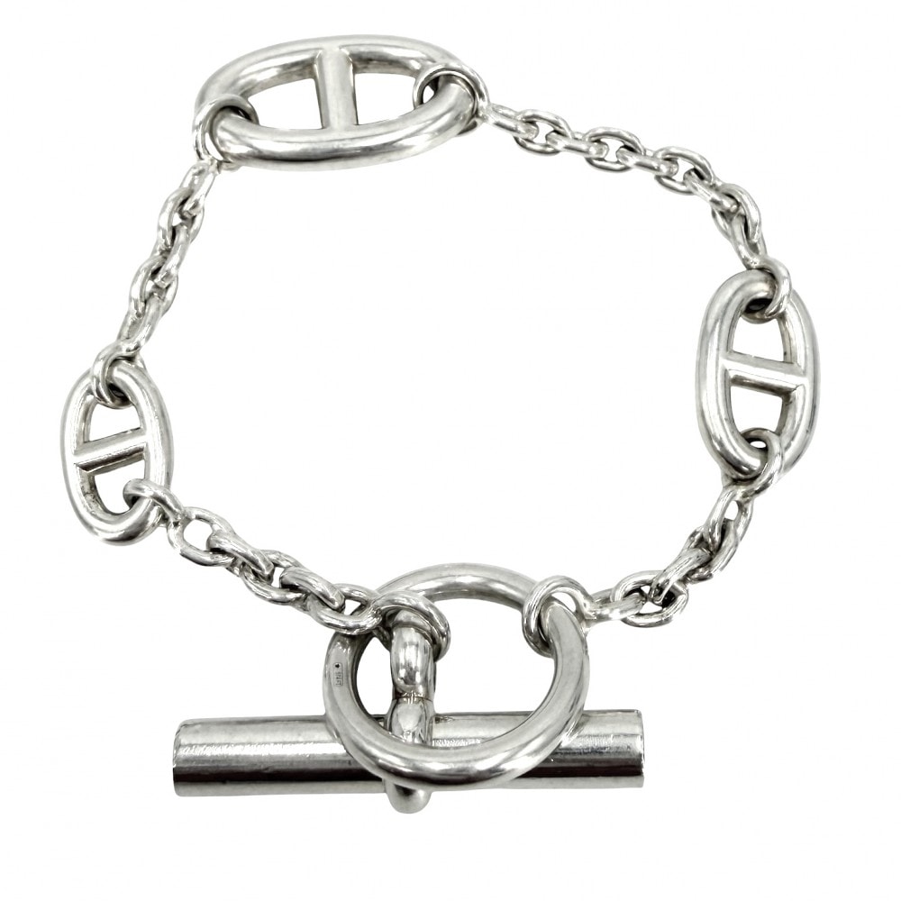HERMES エルメス ブレスレット シェーヌダンクル ファランドール メンズ レディース シルバー925 ユニセックス 約25.0g【中古品】