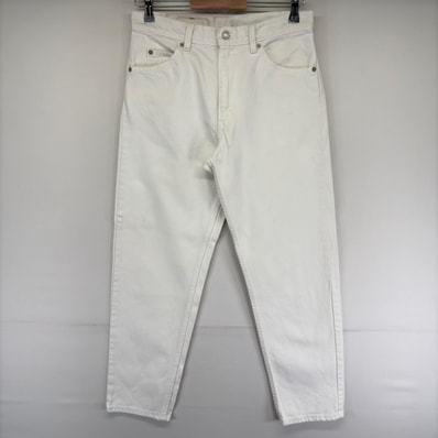 古着 90's/90年代 リーバイス Levi's USA製 デニム パンツ テーパード ジップ 5ポケット カラーデニム w31 L30 ホワイト系 メンズ