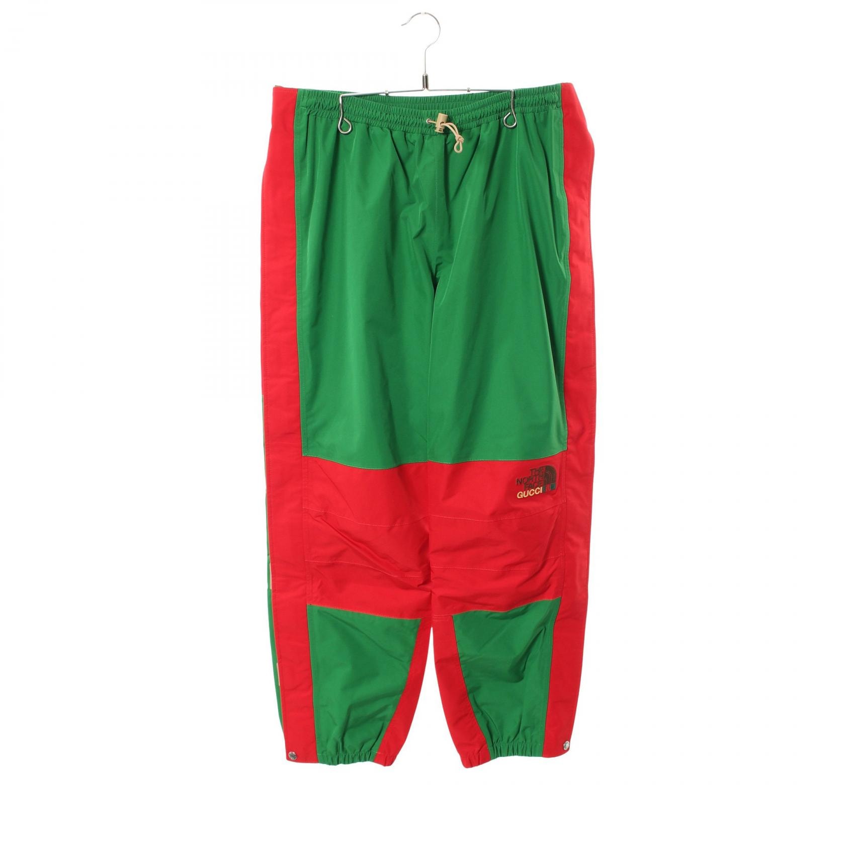 グッチ GUCCI GUCCI × THE NORTH FACE パンツ 衣料品 ボトムス ポリエステル メンズ グリーン系 / レッド系 663766 【中古】