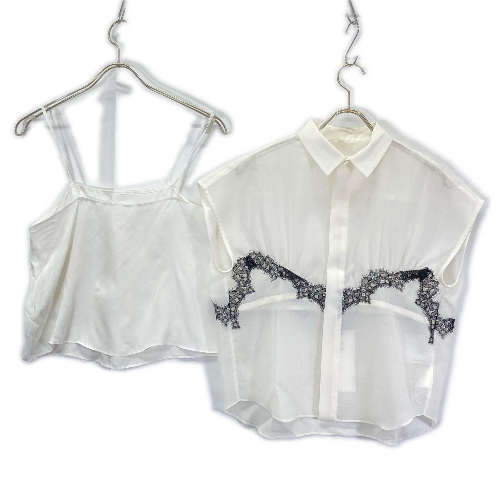 サカイ 26ss 26-08506 ホワイト Wool Organza Shirt 1