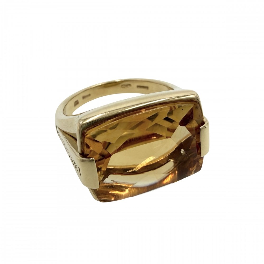 BVLGARI ブルガリ 指輪 アレグラ ジュエリー アクセサリー リング Au750 18金YG K18イエローゴールド    シトリン 約14.5号 イエロー レディース 約12.0g【中古品】