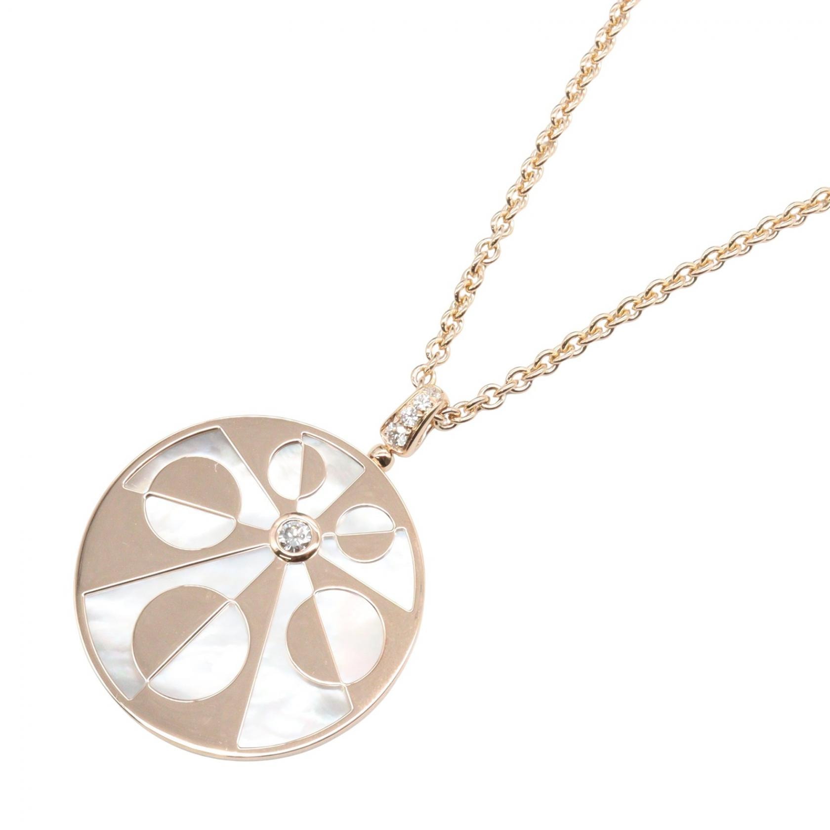 ブルガリ BVLGARI インタルシオネックレス ネックレス ジュエリー K18PG(ピンクゴールド) ダイヤモンド マザーオブパール レディース ゴールド系 / クリア系 / ホワイト系 【中古】