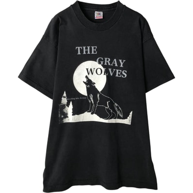 古着 ~90年代 フルーツオブザルーム FRUIT OF THE LOOM オオカミ柄 アニマルTシャツ USA製 メンズL相当 ヴィンテージ/eaa639172