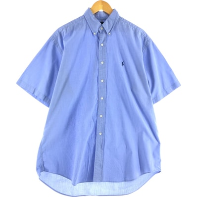 古着 ラルフローレン Ralph Lauren BLAKE 半袖 ボタンダウン チェックシャツ メンズL相当/eaa550526