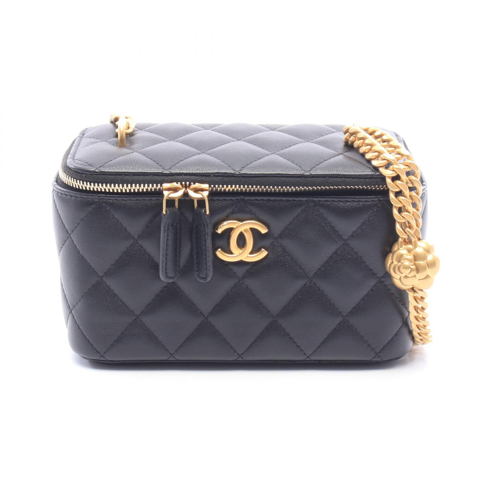 シャネル CHANEL マトラッセ バニティ ショルダーバッグ バッグ ラムスキン(羊革) レディース ブラック系 AP3301 【中古】
