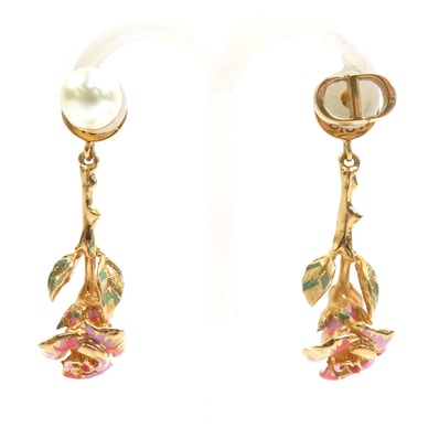 クリスチャンディオール Christian Dior ピアス メタル/エナメル ゴールド/マルチカラー レディース【中古】 e62095b