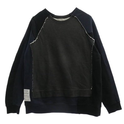 MAISON MARGIELA メゾンマルジェラ スウェット 17SS S30GU0045 14 RE-EDITION アーティザナル04AW復刻 再構築 オーバーサイズ スウェット トレーナー ブラック系 グレー系 46【中古】