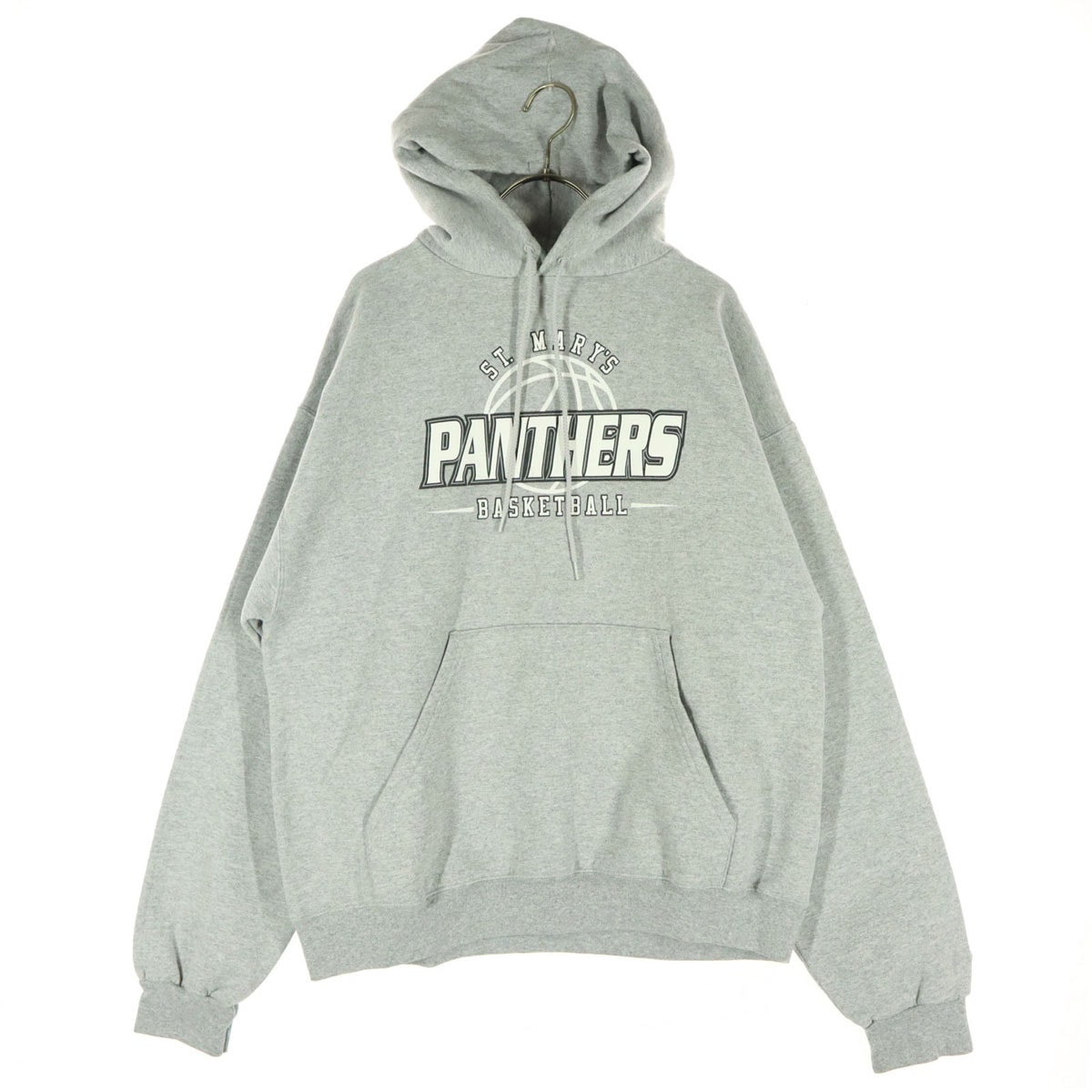 Champion チャンピオン 裏起毛 英字プリント 長袖 スウェットパーカー L グレー