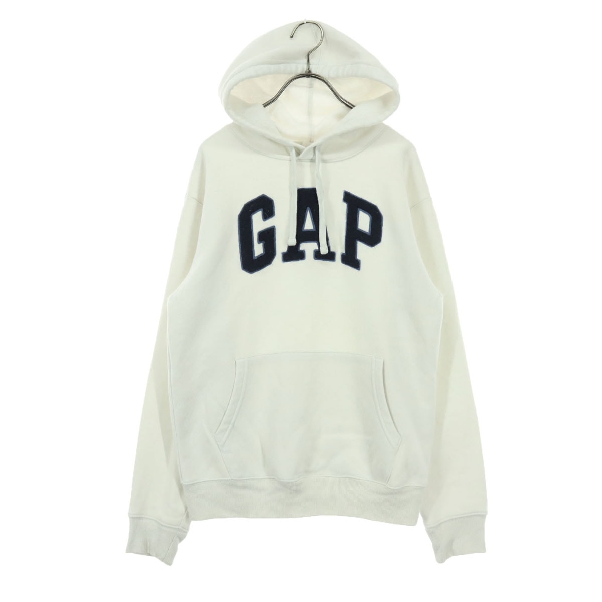 GAP ギャップ 裏起毛 英字 長袖 スウェットパーカー XXS ホワイト