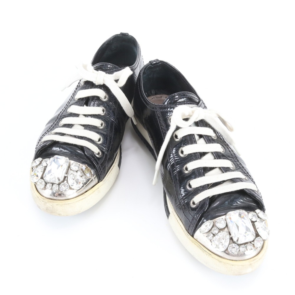 ミュウミュウ ビジュー ラインストーン 36 23cm 相当 5E8557