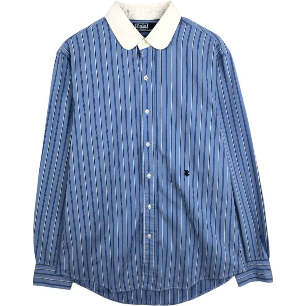 古着 ラルフローレン Ralph Lauren POLO by Ralph Lauren マルチストライプ ストライプ柄 クレリックシャツ メンズM相当/eaa678041