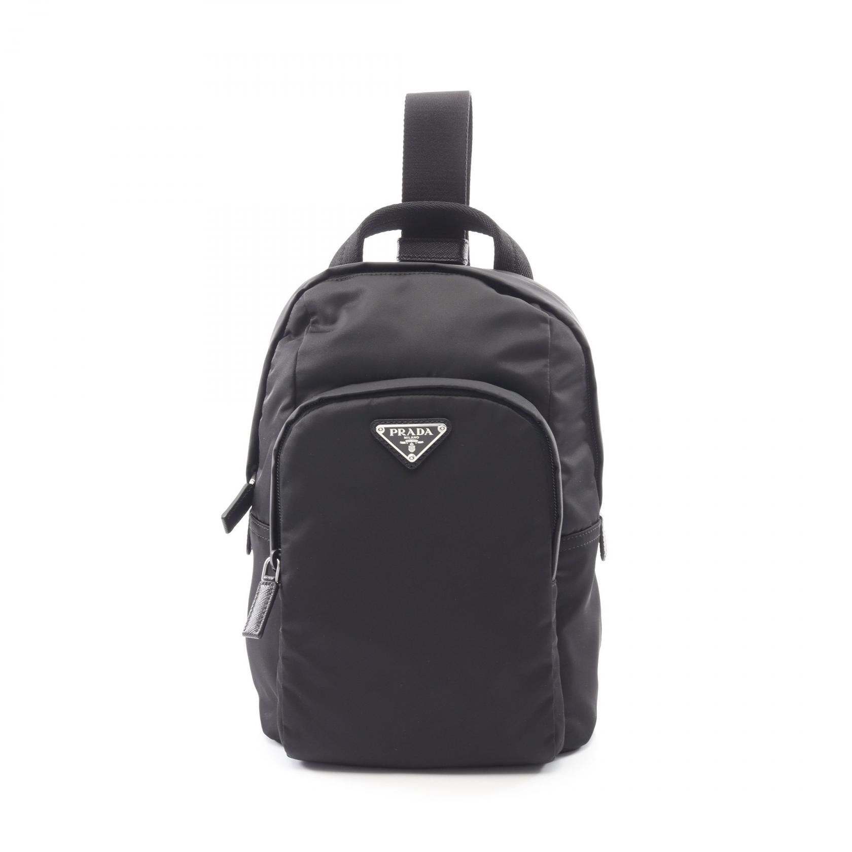 プラダ PRADA Re-Nylon ウエストバッグ ボディバッグ バッグ ナイロン サフィアーノレザー メンズ ブラック系 2VZ1162DMGF0002 【新品】