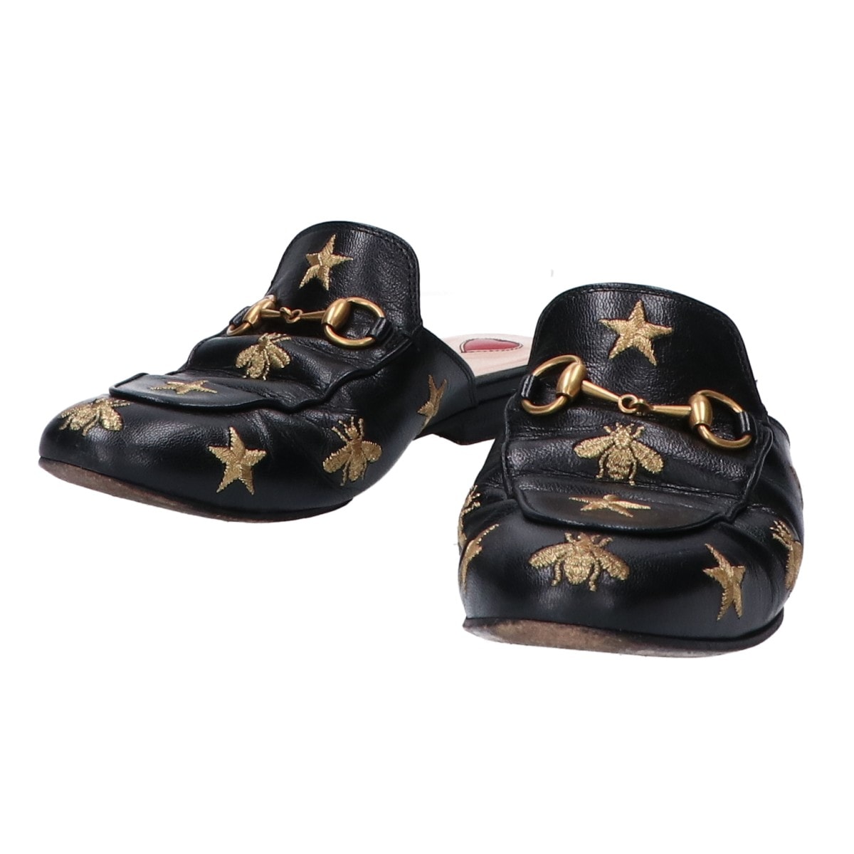 グッチ 【美品】505268 プリンスタウン BEEｘスター刺繍 ビット サンダル/ 34