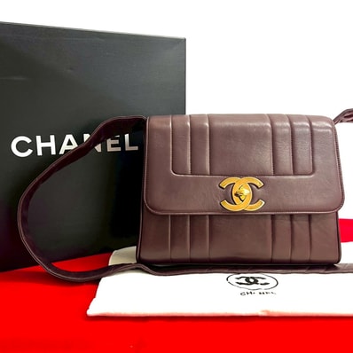 CHANEL シャネル マドモアゼル ココマーク ラムスキン ショルダーバッグ ブラウン
40299