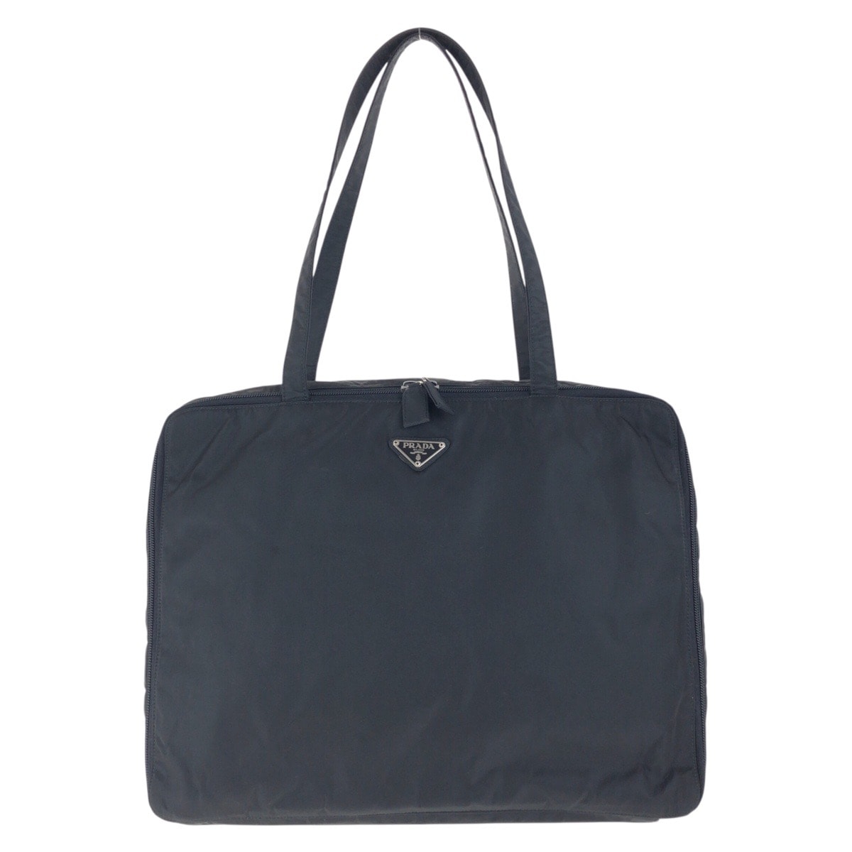 美品 PRADA プラダ テスート 三角ロゴプレート ブラック 黒 シルバー金具 ナイロン ビジネスバッグ ブリーフケース 男女兼用 600937 【中古】