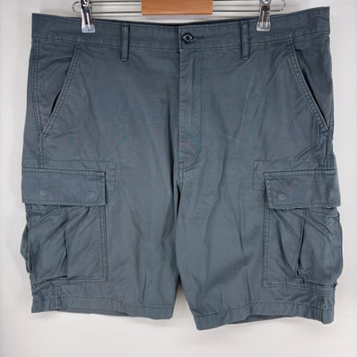 古着 リーバイス Levi's パンツ カーゴ サイドポケット リップストップ ジッパーフライ 半ズボン ショーツ w38 グレー系 メンズ