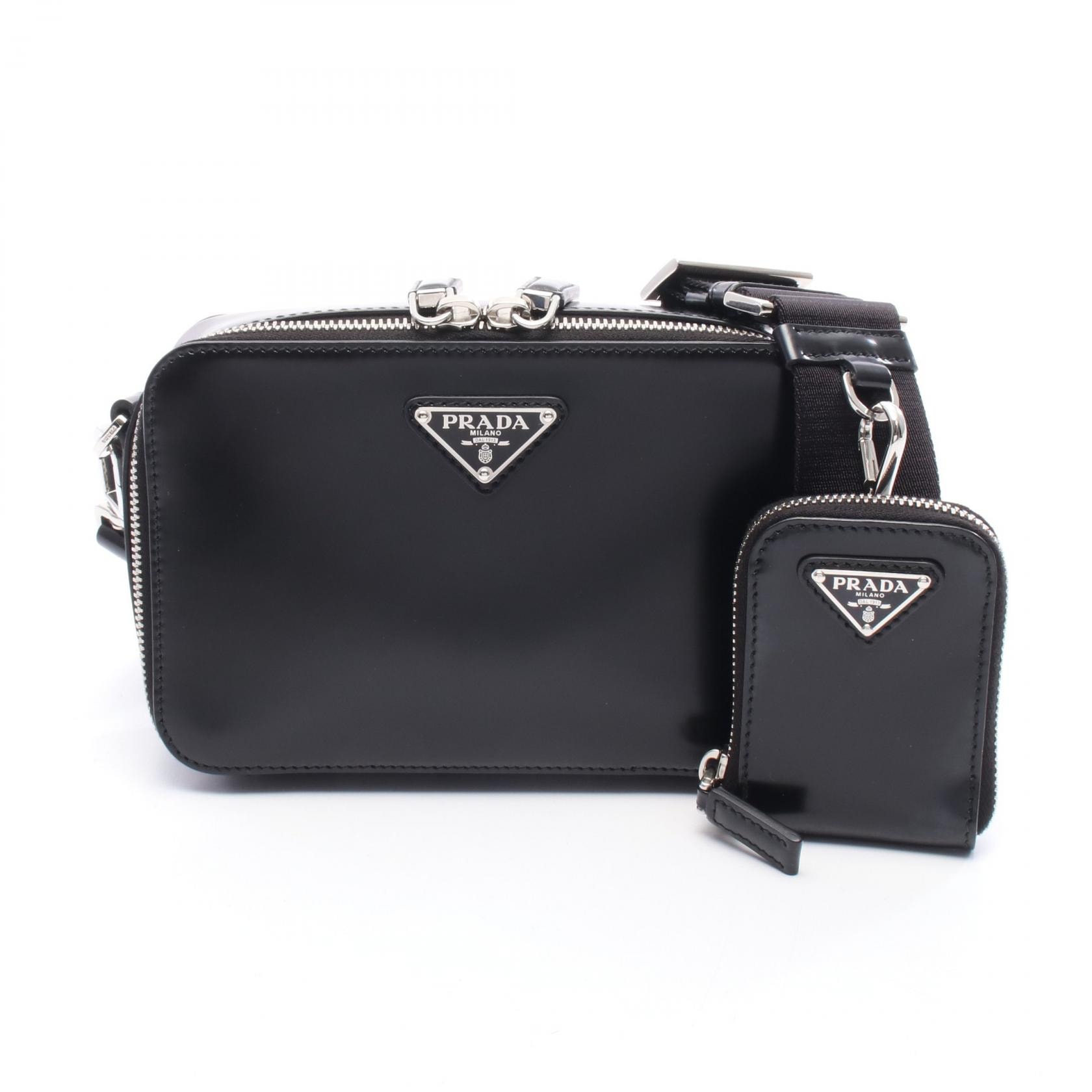 プラダ PRADA ショルダーバッグ バッグ レザー レディース ブラック系 【中古】