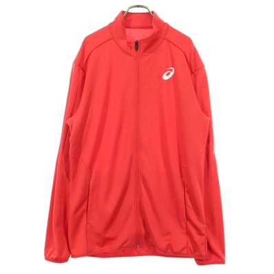 美品 asics アシックス 長袖 トラックジャケット XL レッド