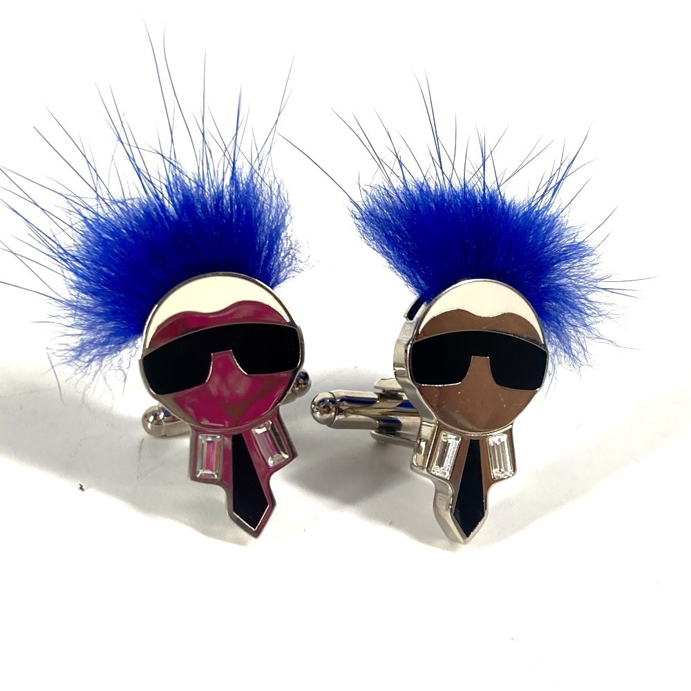 フェンディ FENDI カールラガーフェルド アクセサリー  カフス メタル ブルー