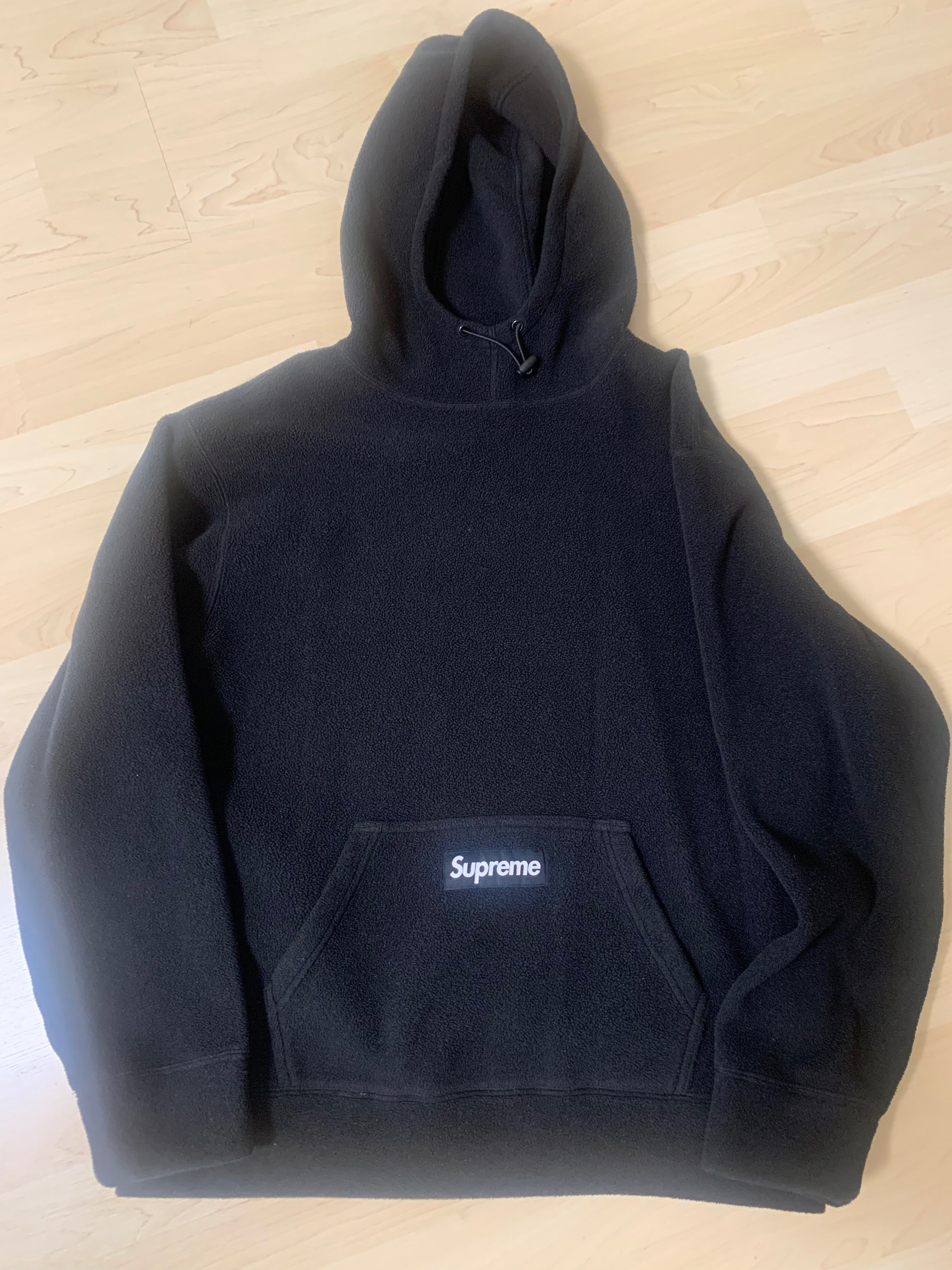 Supreme Polartec Hooded Sweatshirt "Black"
