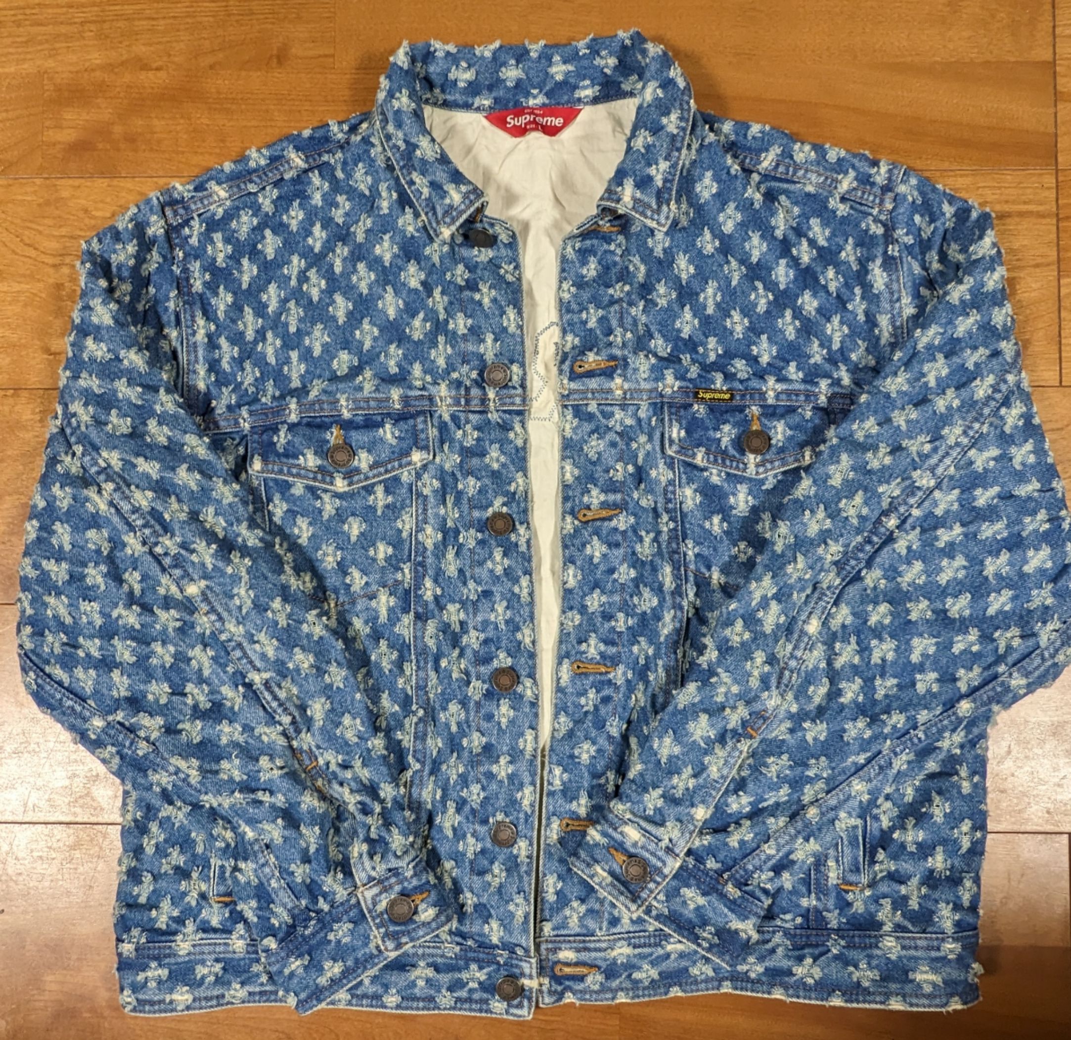 Supreme Hole Punch Denim Trucker Jacket "Blue"