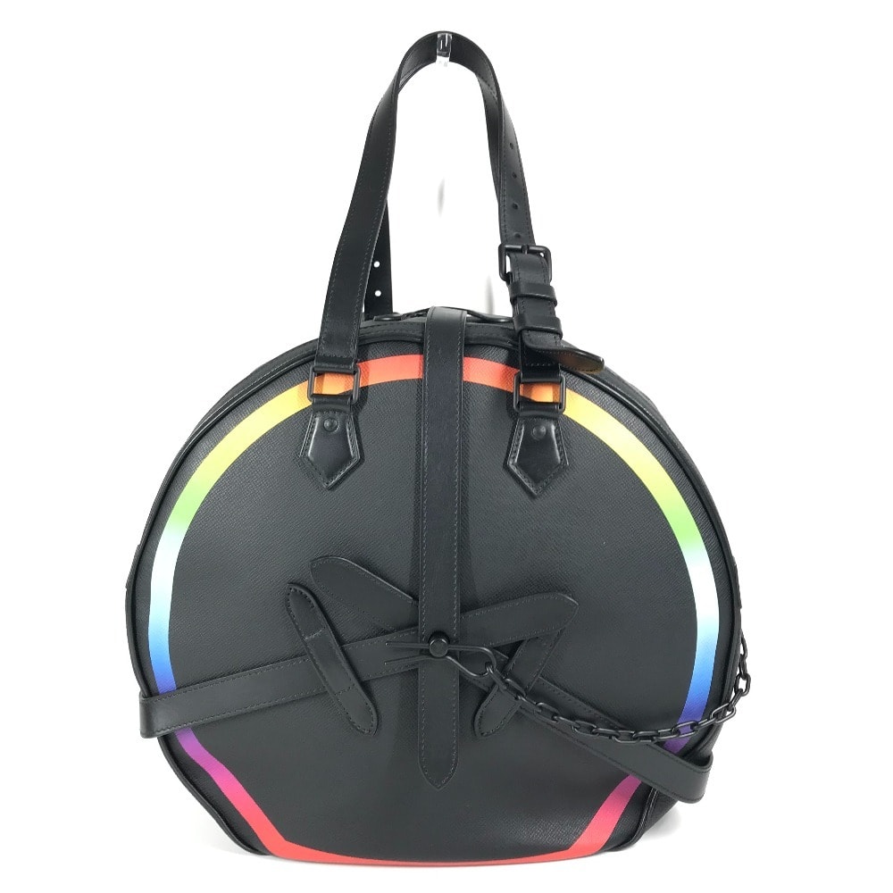 ルイヴィトン LOUIS VUITTON ソフト・ハット・トランク M30335 タイガ レインボー カバン 斜め掛け ポシェット ショルダーバッグ タイガレザー アルドワーズ ブラック 美品