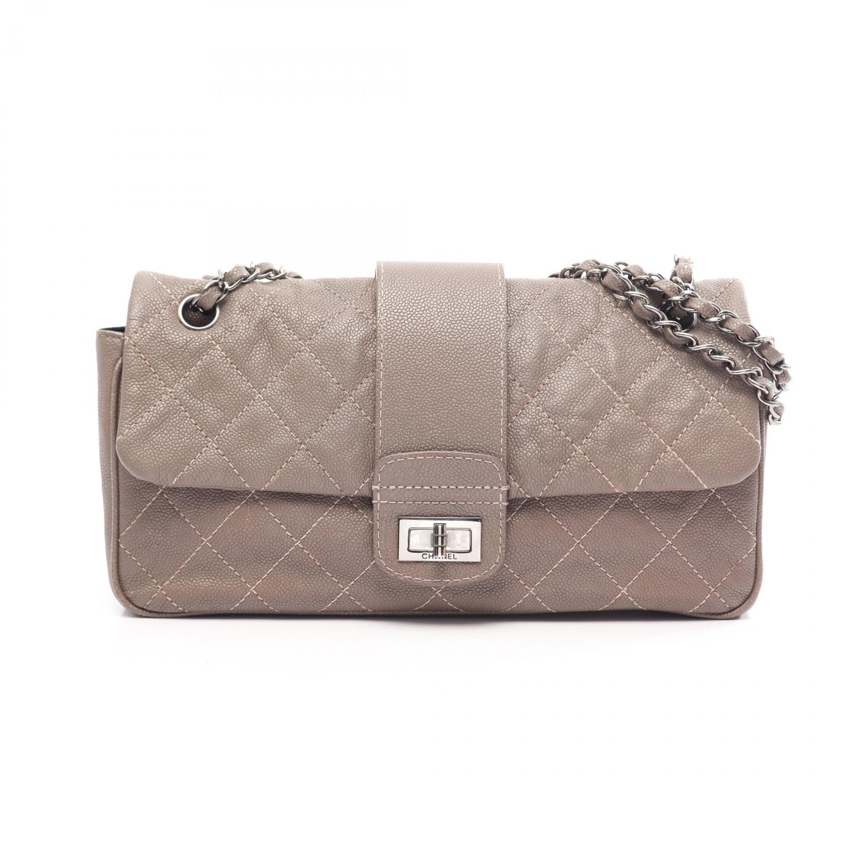 シャネル CHANEL 2.55 マトラッセ チェーンショルダー ショルダーバッグ バッグ キャビアスキン(グレインドカーフ) レディース ベージュ系 【中古】
