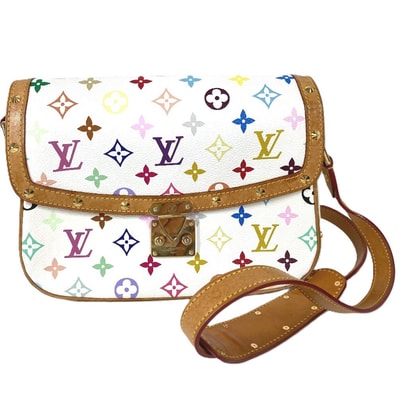 ルイヴィトン LOUIS VUITTON ソローニュ M92661 モノグラムマルチカラー カバン 肩掛け フラップ スタッズ ポシェット ショルダーバッグ モノグラムマルチカラーキャンバス ブロン ホワイト