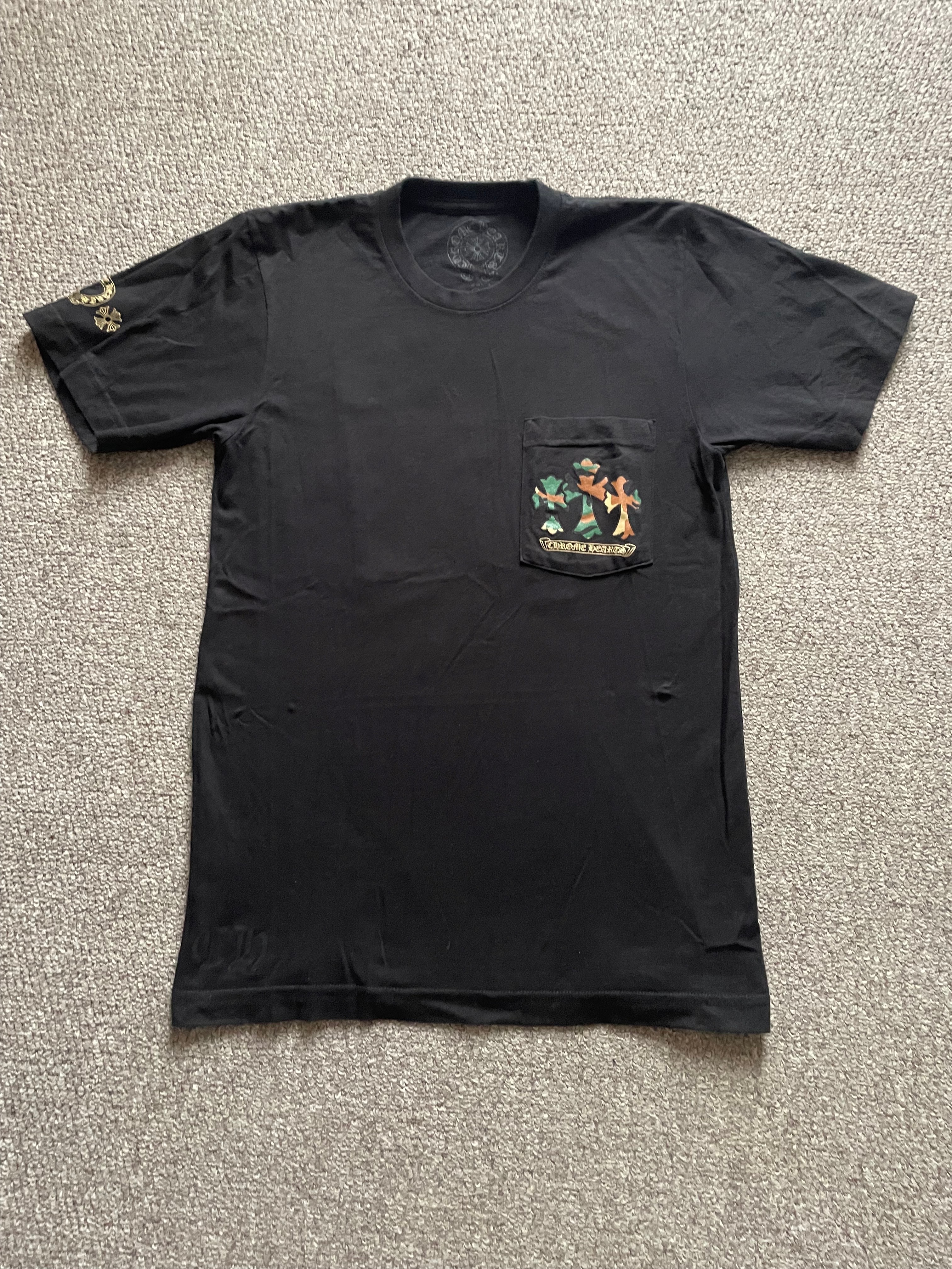 Chrome Hearts Horseshoe 3 CEM CRS Pocket T-Shirt Camouflage "Black/Gold"