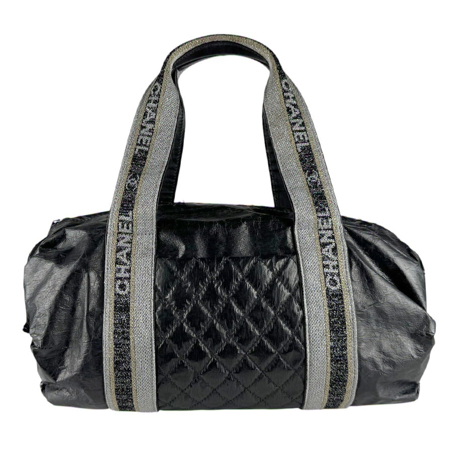 シャネル CHANEL ハンドバッグ スポーツライン フラッシュダンス ナイロン/レザー グレー レディース【中古】 z9478
