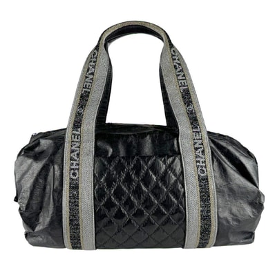 シャネル CHANEL ハンドバッグ スポーツライン フラッシュダンス ナイロン/レザー グレー レディース【中古】 z9478
