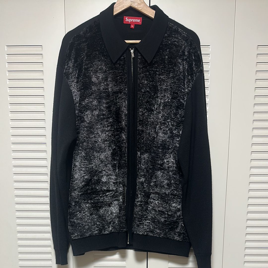 Supreme Faux Fur Zip Up Cardigan "Black"