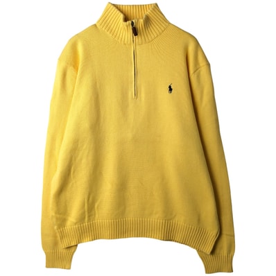 古着 ラルフローレン Ralph Lauren POLO by Ralph Lauren コットンニットハーフジップセーター メンズXL相当/eaa380195