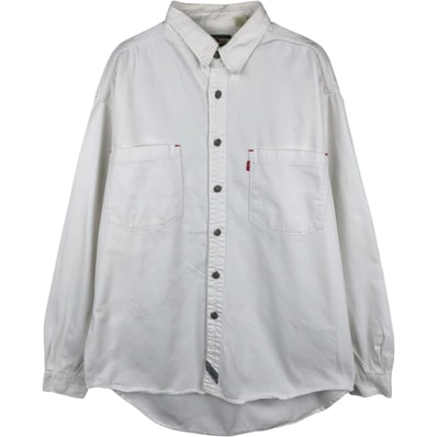 古着 90年代 リーバイス Levi's 長袖 ホワイトデニムシャツ メンズL相当 ヴィンテージ/eaa672380
