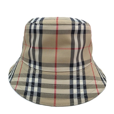 BURBERRY バーバリー ノバチェック バケットハット ハット 8026927 M コットン ベージュ レディース【中古】