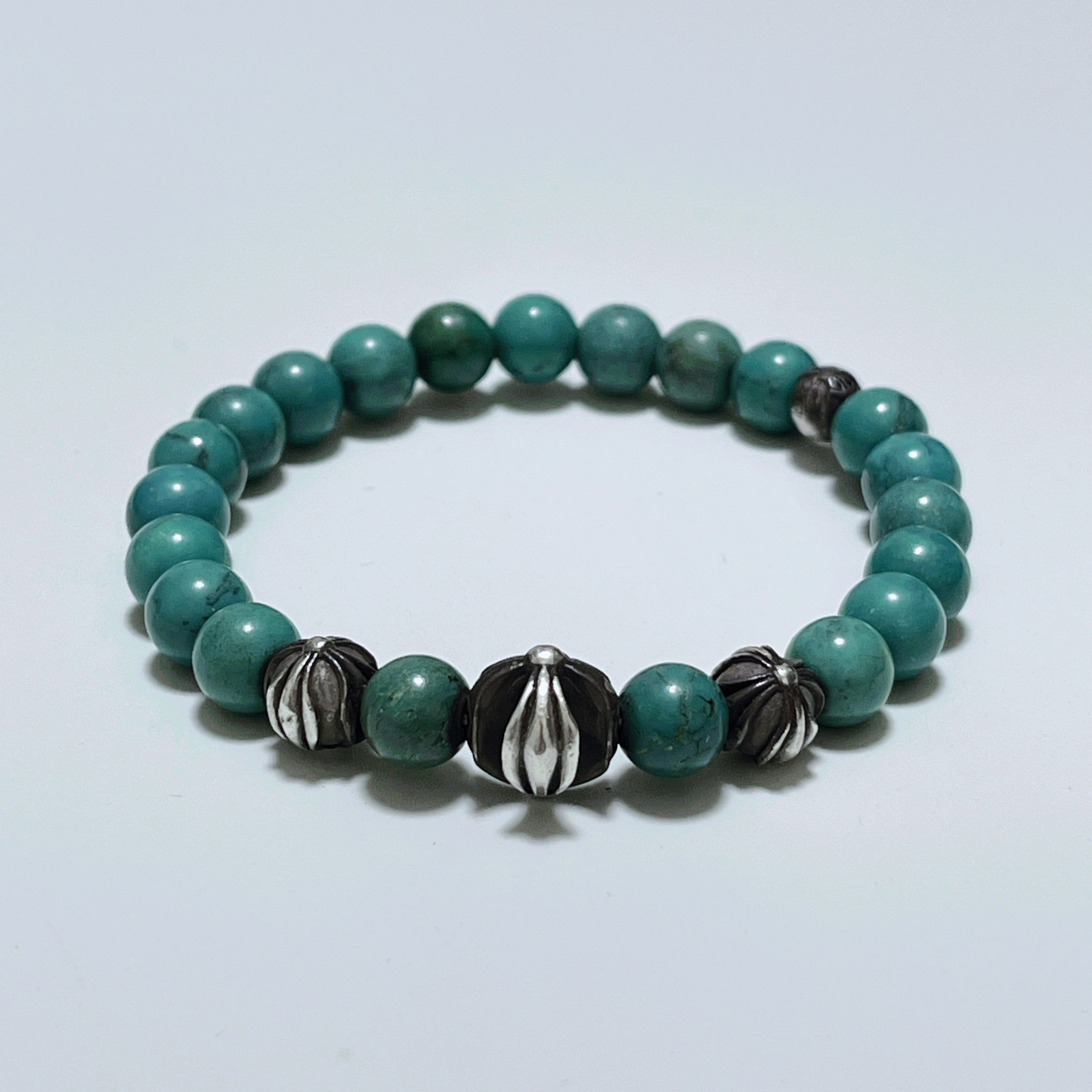 Chrome Hearts Beaded Bracelet 8mm V13 "Turquoise"