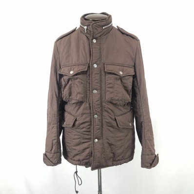 美品★JOURNAL STANDARD【ジャーナルスタンダード】 中綿入りブルゾン【メンズS/茶/】内ボア/収納可能フード/アウター/Blouson◆BJ008-b
